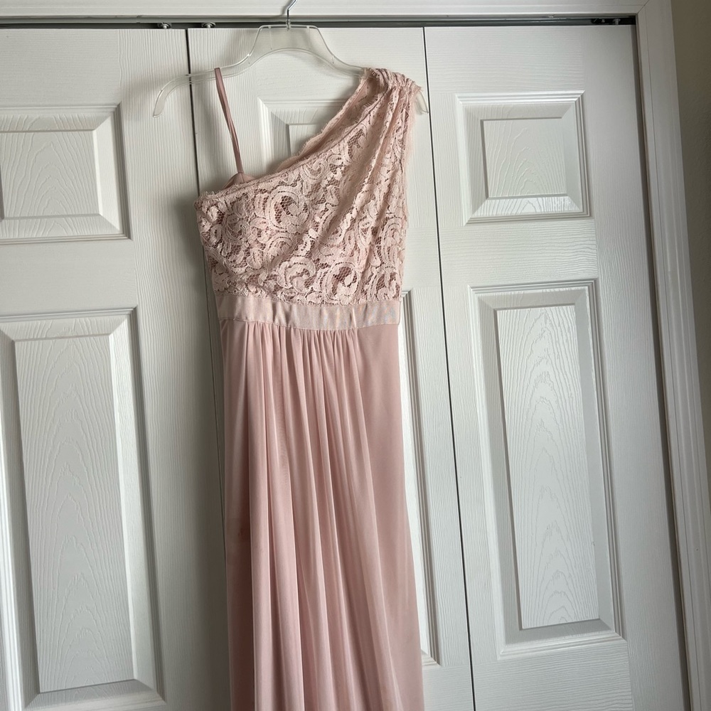 Adrianna Papell Blush bridesmaid dress